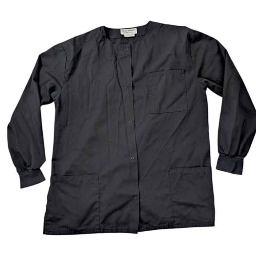 Natural Uniforms Black Scrub Jacket / Lab Coat - Size Small Women's (Fits big)